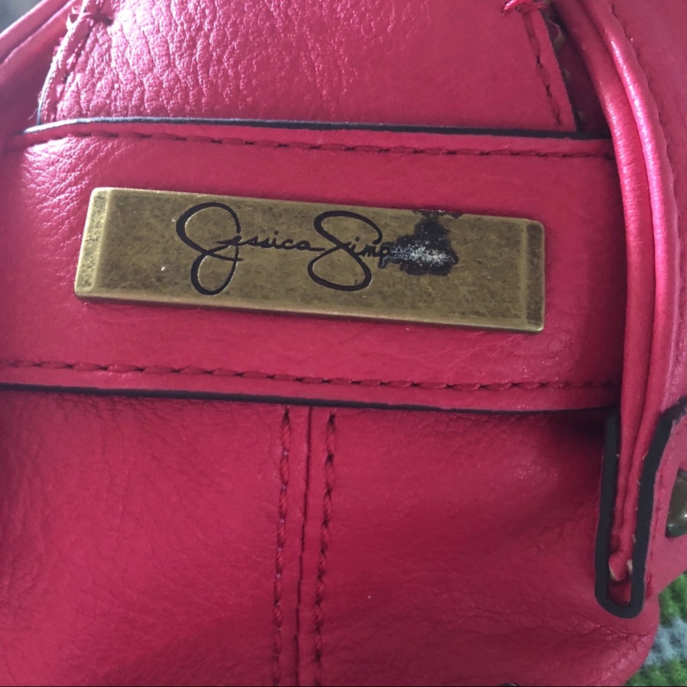 Jessica Simpson Satchel Bag rosey reddish pink Handles Straps - Picture 5 of 7